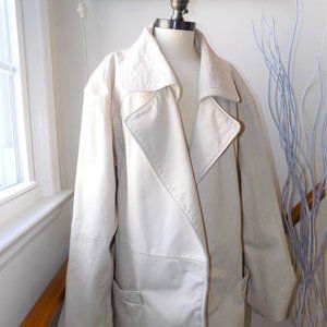 COMINT Women's Vintage Cream Leather Jacket
